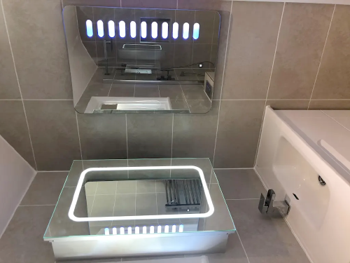 Bathroom vanity and mirror
